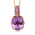 D'Joy Martha Rocha Kunzite and Multi Gemstone 7.40 ctw Lavender Bloom Pendant Necklace in 18K Vermeil Rose Gold Over Sterling Silver 20 Inches - Sticky add to cart bar