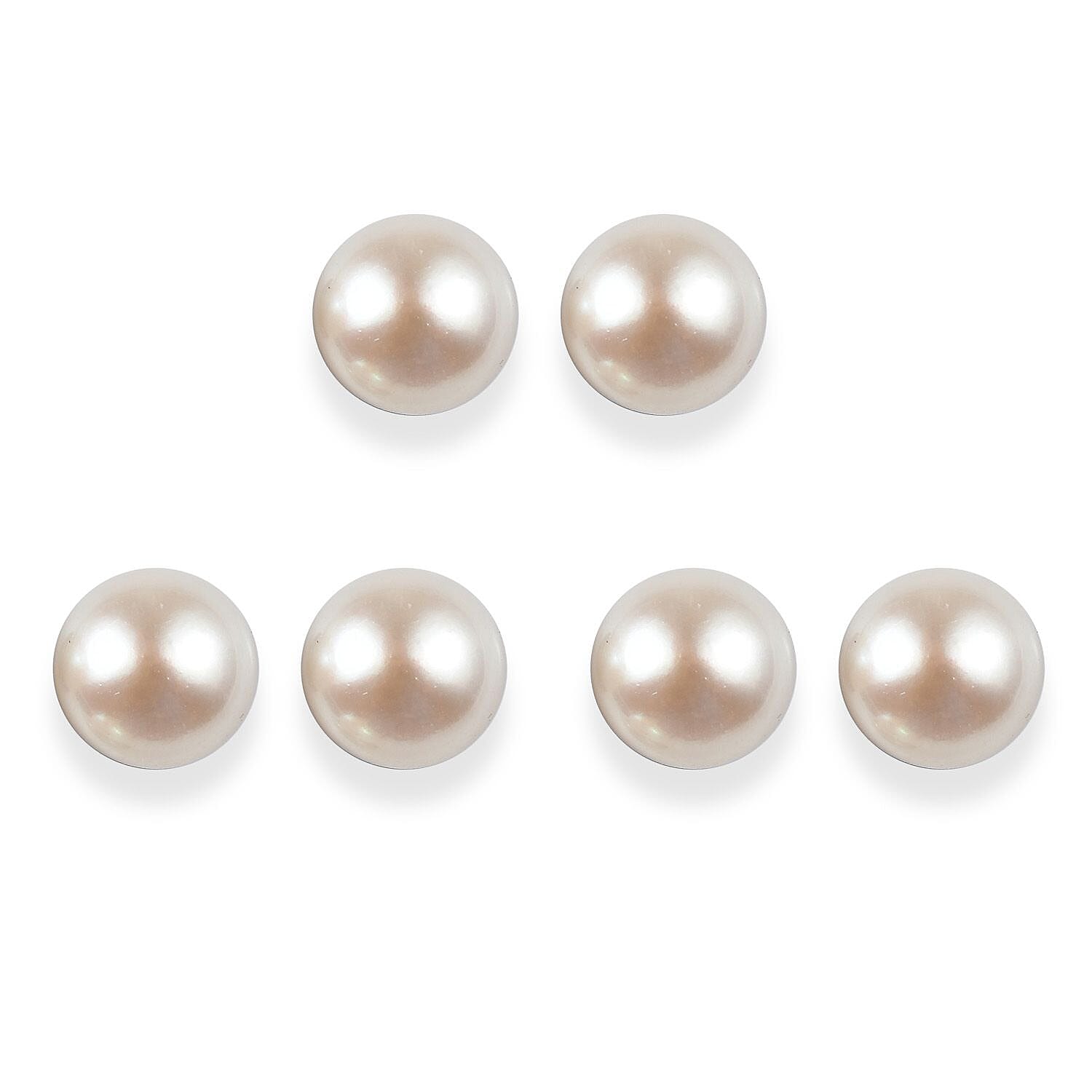 EverTrue Set of 3 Freshwater Pearl Solitaire Stud Earrings in Stainless Steel