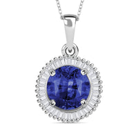Rhapsody AAAA Ceylon Blue Sapphire and E-F VS2 Diamond Pendant Necklace 20 Inches in 950 Platinum 1.76 ctw