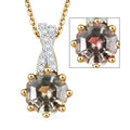 D'Joy AAA Turkizite and White Zircon 1.15 ctw Infinity Pendant Necklace in 18K Vermeil Yellow Gold Over Sterling Silver 20 Inches - Sticky add to cart bar