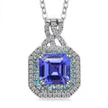 Rhapsody AAAA Tanzanite, Paraiba Tourmaline and E-F VS Diamond 3.20 ctw Midnight Deco Pendant Necklace in 950 Platinum 20 Inches - Sticky add to cart bar