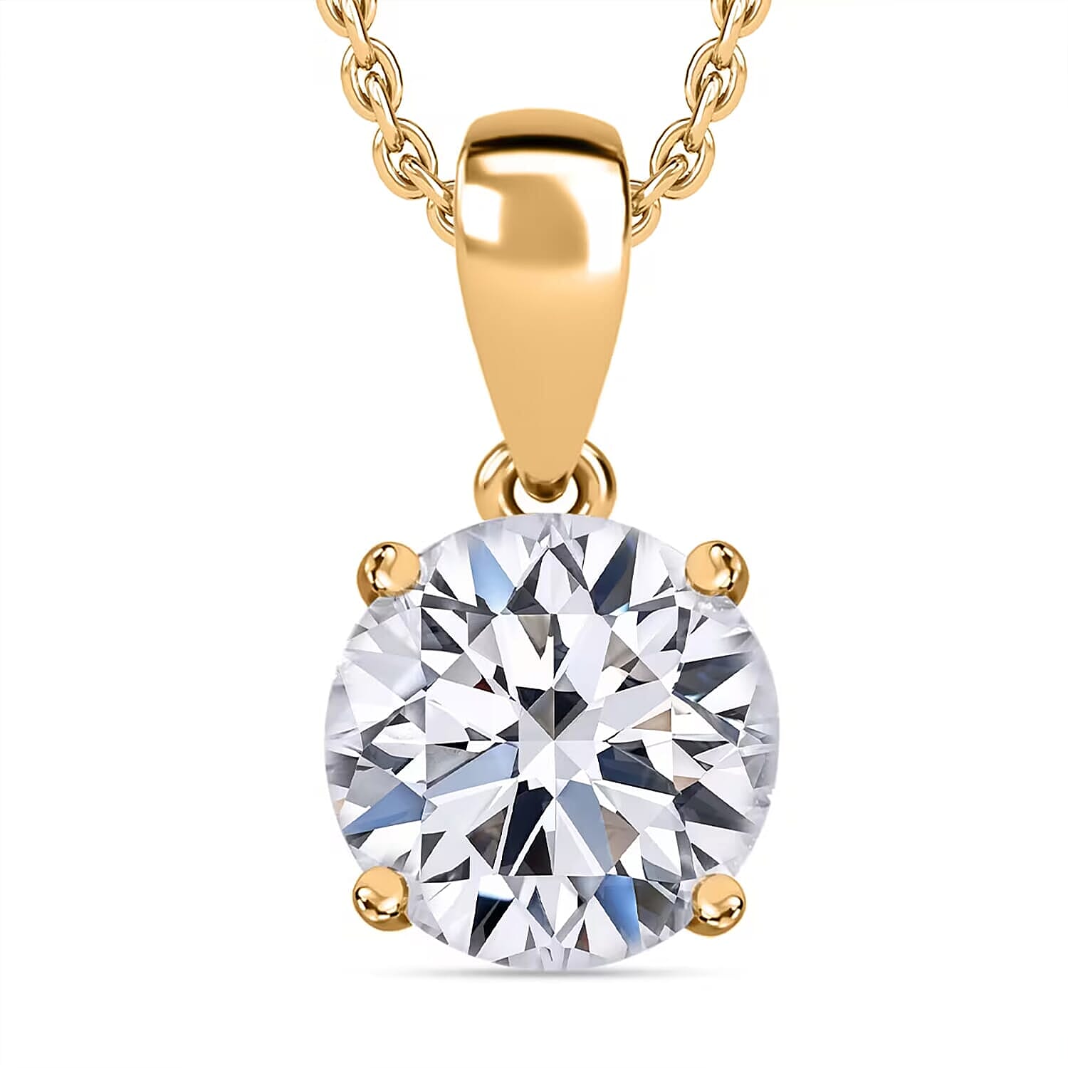 Luxuriant Lab Grown Diamond G-H, SI 0.50 ctw Solitaire Pendant in Platinum Over Sterling Silver (Del. in 12-15 Days)