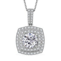 D'Joy Moissanite 2.50 ctw Pendant Necklace 20 inches in Rhodium Over Sterling Silver