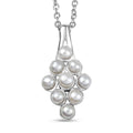 D'Joy Freshwater Pearl Nine Moons Pendant Necklace 20 Inches in Platinum Over Sterling Silver - Sticky add to cart bar