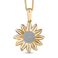 Luxuriant Lab Grown Diamond G-H SI 0.20 ctw Sunflower Bloom Pendant Necklace 20 Inches in 18K Vermeil Yellow Gold Over Sterling Silver (Del. In 10-12 Days) - Sticky add to cart bar