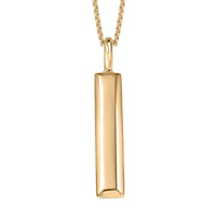 Eterna Bar Pendant Necklace in 10K Yellow Gold 3.50 Grams 20 Inches