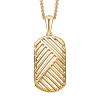 Linear Geometry Pendant Necklace in 10K Yellow Gold 2.85 Grams 20 Inches
