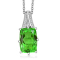 EverTrue Chartreuse Quartz (Triplet) and White Zircon 7.25 ctw Verdant Grace Pendant in Platinum Bond with Stainless Steel Necklace 20 Inches - Sticky add to cart bar