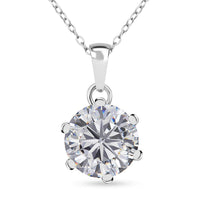 D'Joy Moissanite 3.50 ctw Crown Pendant Necklace in Rhodium Over Sterling Silver 20 Inches