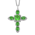 D'Joy Chartreuse Quartz (Triplet) 11.10 ctw Cross Pendant Necklace in Platinum Over Sterling Silver 20 Inches - Sticky add to cart bar