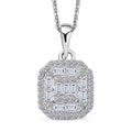 Luxuriant Lab Grown Diamond SI 0.50 ctw Art Deco Pendant Necklace 20 Inches in Rhodium Over Sterling Silver - Sticky add to cart bar