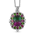 EverTrue Watermelon Quartz and Multi Gemstone 10.25 ctw Garden of Glamour Pendant Necklace 20 Inches in Stainless Steel - Sticky add to cart bar