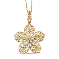 D'Joy Floral Pendant Necklace in 18K Vermeil Yellow Gold Over Sterling Silver 20 Inches 8.20 Grams