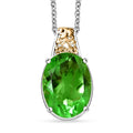 EverTrue Chartreuse Quartz and White Zircon 9.80 ctw Floral Pendant in 18K YG Plated and Platinum Bond with Stainless Steel Necklace 20 Inches - Sticky add to cart bar