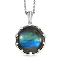 EverTrue Mojave Blue Turquoise 17.50 ctw Pendant in Platinum Bond with Stainless Steel Necklace 20 Inches - Sticky add to cart bar