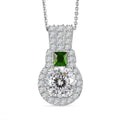 D'Joy 120 Facet Moissanite and Chrome Diopside 3.60 ctw Pendant Necklace in Rhodium Over Sterling Silver 20 Inches - Sticky add to cart bar