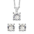 J Francis Embellished with Crystal by Swarovski Stud Earrings and Pendant Necklace (20 Inches) in Stainless Steel - Sticky add to cart bar