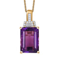 D'Joy Lusaka Amethyst, Moissanite Pendant Necklace (20 Inches) in 18K Vermeil YG Over Sterling Silver 8.20 ctw - Sticky add to cart bar