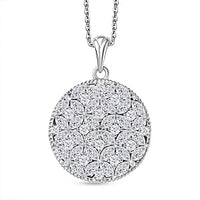 D'Joy Moissanite 5.43 ctw Pendant Necklace in Rhodium Over Sterling Silver 18 Inches