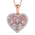 D'Joy Narsipatnam Pink Spinel and Moissanite 1.50 ctw Heart of Blush Pendant Necklace in 18K Vermeil Rose Gold Over Sterling Silver 20 Inches - Sticky add to cart bar