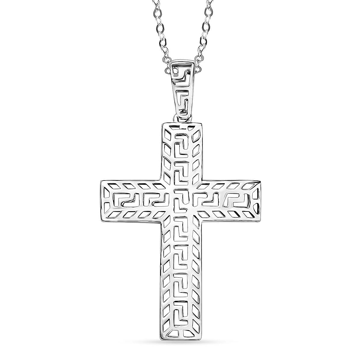 950 Platinum Sacred Mirage of Faith Cross Pendant Necklace 18 Inches 3.15 Grams