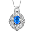 D'Joy Malgache Neon Apatite, White Zircon Pendant Necklace (20 Inches) in Rhodium Over Sterling Silver 2.90 ctw - Sticky add to cart bar