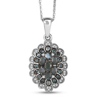 D'Joy Narsipatnam Alexandrite and White Zircon 1.00 ctw Crown of Shadows Pendant Necklace 20 inches in Rhodium Over Sterling Silver