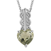EverTrue Montezuma Prasiolite Pendant Necklace (20 Inches) in Stainless Steel 3.60 ctw