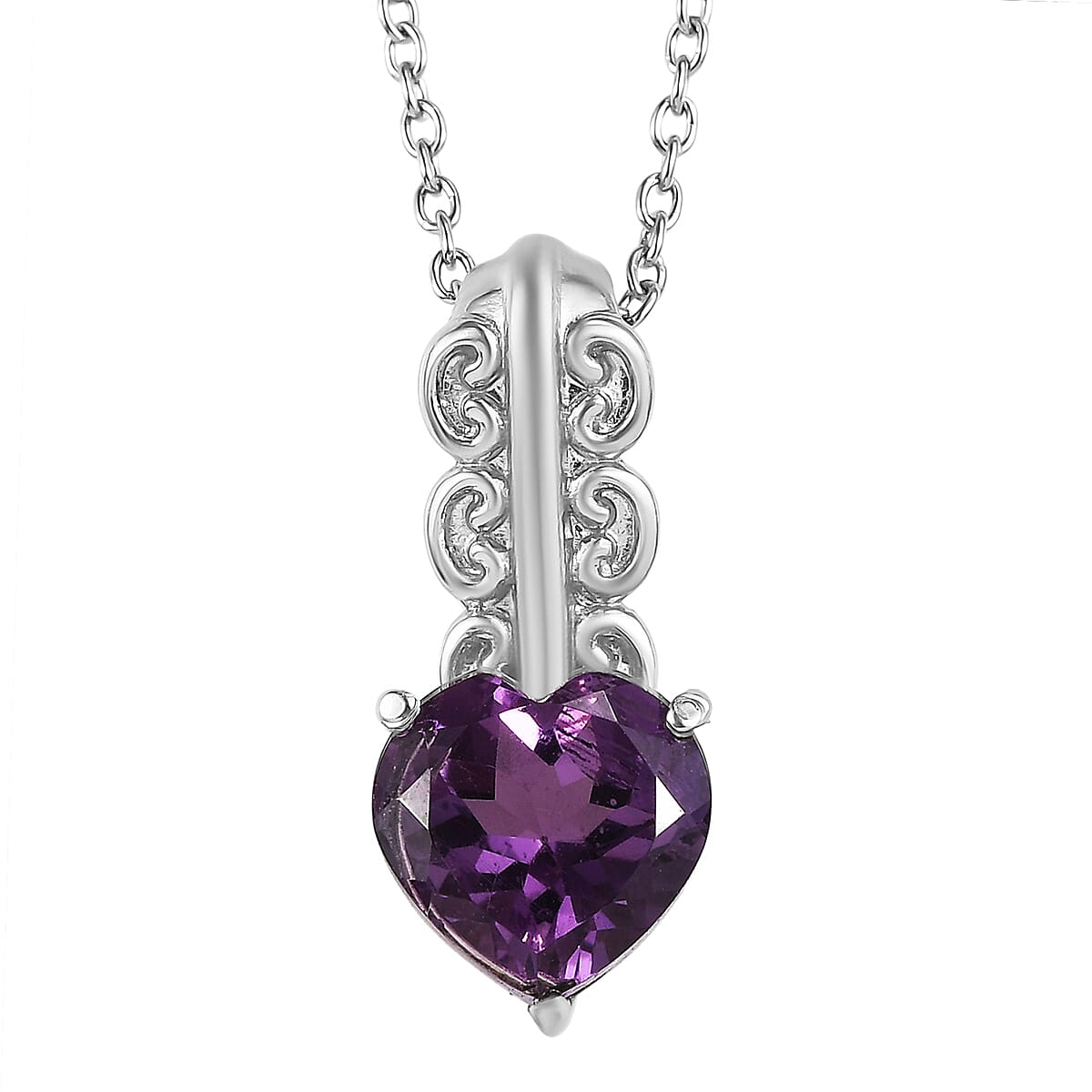 EverTrue Montezuma Prasiolite Pendant Necklace (20 Inches) in Stainless Steel 3.60 ctw
