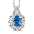 Premium Malgache Neon Apatite, White Zircon Pendant Necklace (20 Inches) in Rhodium Over Sterling Silver 2.00 ctw - Sticky add to cart bar