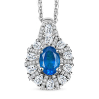 Premium Malgache Neon Apatite, White Zircon Pendant Necklace (20 Inches) in Rhodium Over Sterling Silver 2.00 ctw