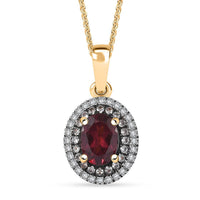 D'Joy Premium Tanzanian Wine Garnet, White and Chocolate Zircon 1.75 ctw Crown of Flame Pendant Necklace in 18K Vermeil Yellow Gold Over Sterling Silver 20 Inches