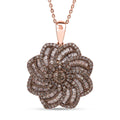D'Joy Blue Diamond 1.50 ctw Floral Pendant Necklace in Rhodium Over Sterling Silver 20 Inches - Sticky add to cart bar