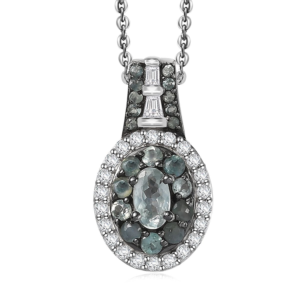 D'Joy Narsipatnam Alexandrite 1.00 ctw Pendant Necklace 20 Inches in Rhodium Over Sterling Silver
