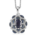 D'Joy Catalina Iolite and Multi Gemstone 1.15 ctw Celestial Queen Starblossom Pendant Necklace in Rhodium Over Sterling Silver 20 Inches - Sticky add to cart bar