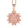 D'Joy Uncut Natural Pink Diamond 0.20 ctw Floral Pendant Necklace in 18K Vermeil Rose Gold Over Sterling Silver 20 Inches - Sticky add to cart bar