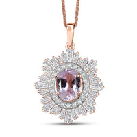 D'Joy Premium Martha Rocha Kunzite and Multi Gemstone 3.80 ctw Celestial Bloom Pendant Necklace in 18K Vermeil Rose Gold Over Sterling Silver 20 Inches
