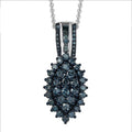 D'Joy Blue Diamond 1.00 ctw Starry Night Pendant Necklace 20 Inches in Rhodium Over Sterling Silver - Sticky add to cart bar