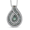 D'Joy Narsipatnam Alexandrite and White Zircon 1.50 ctw Wave of Illusion Pendant Necklace 20 Inches in Rhodium Over Sterling Silver - Sticky add to cart bar