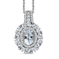 D'Joy Tanzanite and Moissanite 2.35 ctw Pendant Necklace in Platinum and Rhodium Over Sterling Silver 20 Inches - Sticky add to cart bar