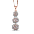 D'Joy Natural Pink and White Diamond 0.50 ctw Blooming Flower Pendant Necklace 20 Inches in 18K Vermeil Rose Gold Over Sterling Silver - Sticky add to cart bar