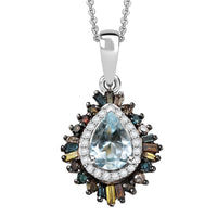 D'Joy Premium Royal Ruby and Multi Diamond 1.20 ctw Pendant Necklace in 18K Vermeil Yellow Gold Over Sterling Silver 20 Inches