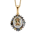 D'Joy Premium Royal Ruby and Multi Diamond 1.20 ctw Pendant Necklace in 18K Vermeil Yellow Gold Over Sterling Silver 20 Inches - Sticky add to cart bar