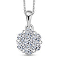 Luxuriant Lab Grown Diamond G-H SI 1.00 ctw Floral Pendant Necklace 20 Inches in Rhodium Over Sterling Silver (Del. In 10-12 Days) - Sticky add to cart bar