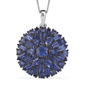 D'Joy Premium Catalina Iolite 4.80 ctw Starflare Pendant Necklace in Rhodium Over Sterling Silver 20 Inches - Sticky add to cart bar