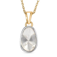 D'Joy Lab Grown Polki Diamond 0.50 ctw Timeless Solitaire Pendant Necklace in Rhodium Over Sterling Silver 20 Inches