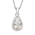 D'Joy Lab Grown Polki Diamond 0.50 ctw Timeless Solitaire Pendant Necklace in Rhodium Over Sterling Silver 20 Inches - Sticky add to cart bar