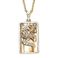 Luxoro Dragon Bar Pendant Necklace in 10K Yellow Gold 4.75 Grams 20 Inches - Sticky add to cart bar