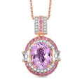 D'Joy Premium Martha Rocha Kunzite and Multi Gemstone 4.90 ctw Victorian Era Pendant Necklace in 18K Vermeil Rose Gold Over Sterling Silver 20 Inches - Sticky add to cart bar