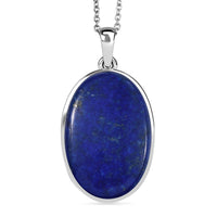 EverTrue Lapis Lazuli Pendant in 14K YG and Platinum Over Copper with Stainless Steel Necklace (20 Inches) 29.00 ctw